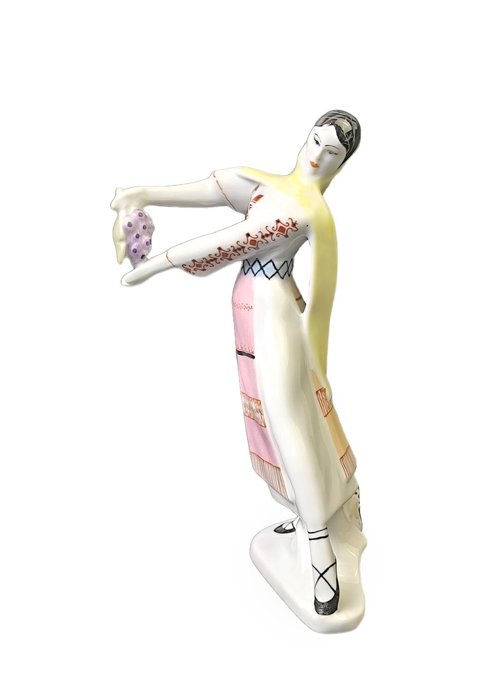 Фарфоровая статуэтка "Девушка с виноградом"