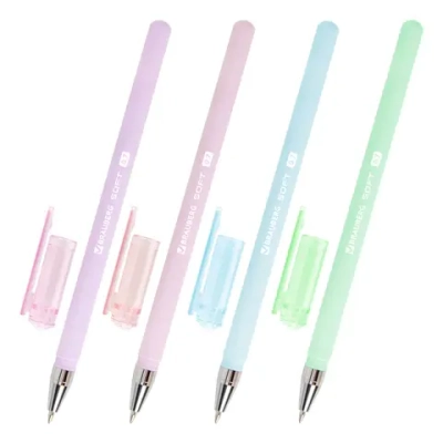 Ручка шариковая BRAUBERG "SOFT PASTEL", СИНЯЯ, корпус ассорти, узел 0,7 мм, линия 0,35 мм