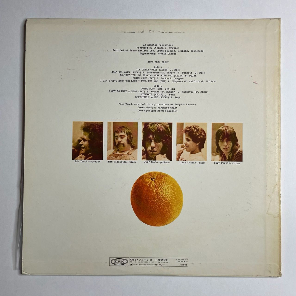 Винтажная виниловая пластинка LP Jeff Beck Group (Japan 1972) (No Obi) Sugar Cane