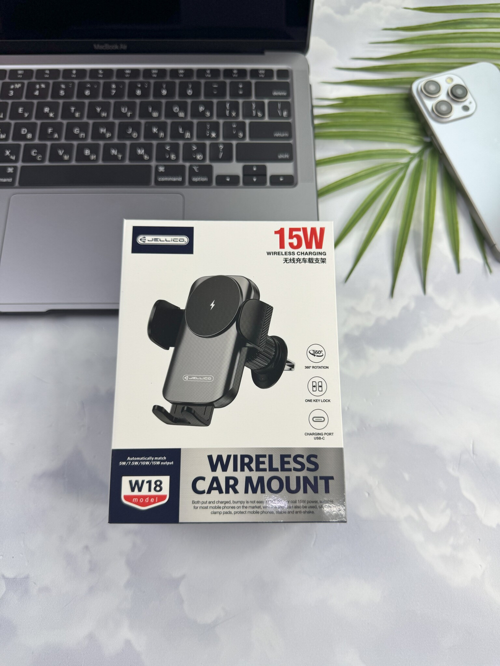 Авто-держатель магнитный  JELLICO W18 15W (Black)