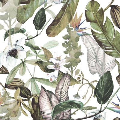 Тропический цветочный принт