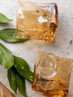 Набор изогнутых бокалов для виски, оранжевый, 300 мл, 6 шт