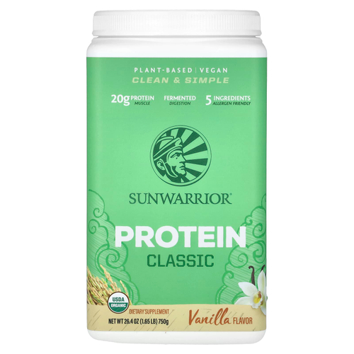 Sunwarrior, классический протеин, со вкусом ванили, 750 г (1,65 фунта)