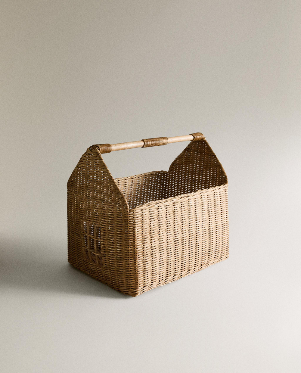 Zara Home Корзина из ротанга, цвет бежевый, 41 см