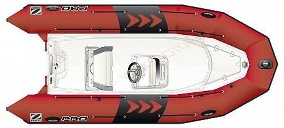 Лодка надувная ZODIAC PRO 500 ПВХ ( красно-белая )