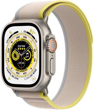 Apple Watch Ultra GPS + Cellular, 49 мм, корпус из титана, ремешок Trail желтого/бежевого цвета