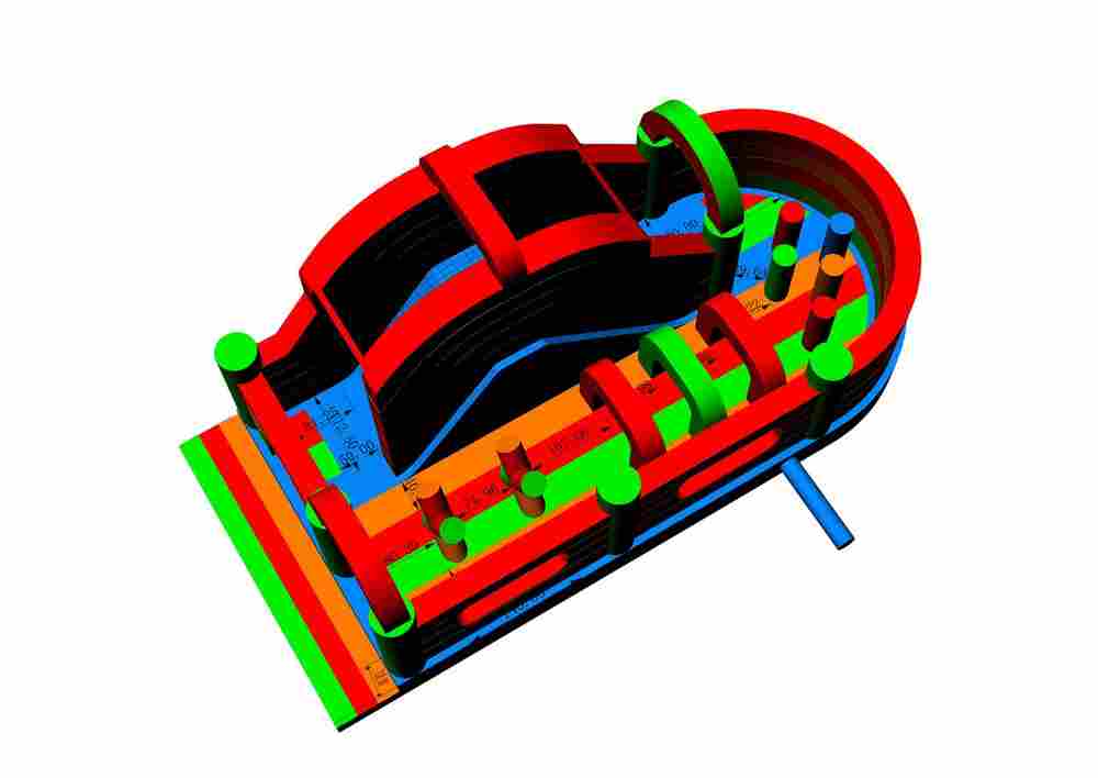 Надувная полоса препятствий «Цветное изобилие 2» 8*4*4 м
