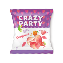 Мармелад жевательный Crazy Party Сердечки 70 гр
