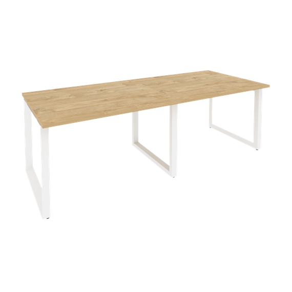 Onix Стол переговорный O.MO-PRG-2.2 Тиквуд Светлый/Металл Белый 2360*980*750