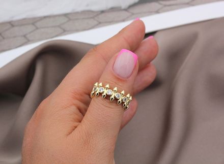 Кольцо со стразами 8,5мм, разъемное