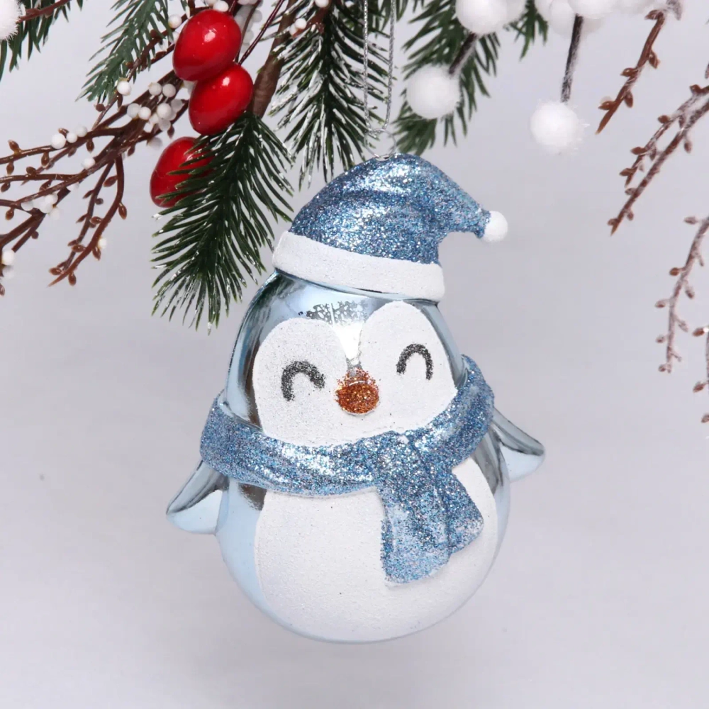 Ёлочная игрушка «Милый пингвинёнок» 12*7*12 см, голубой