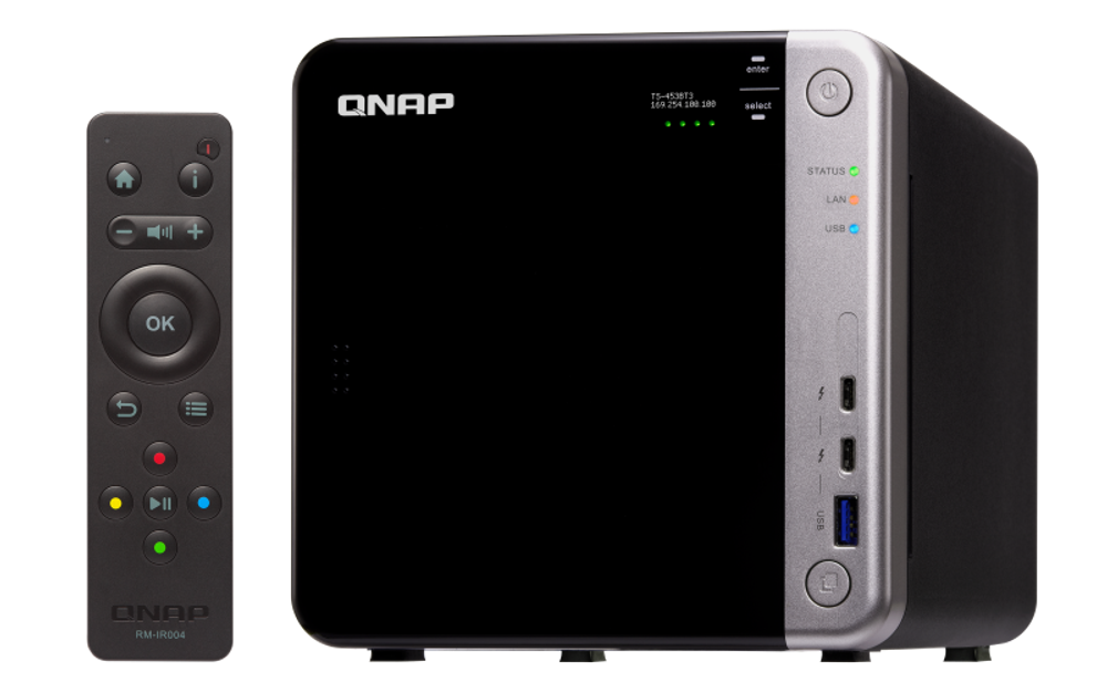 Сетевой накопитель QNAP TS-453BT3, Thunderbolt 3, ОЗУ 8 Гб, 2х1000 Мб/с