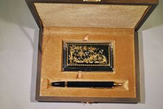 Набор "Орнамент" №1 визитница (роспись Палех), ручка Паркер