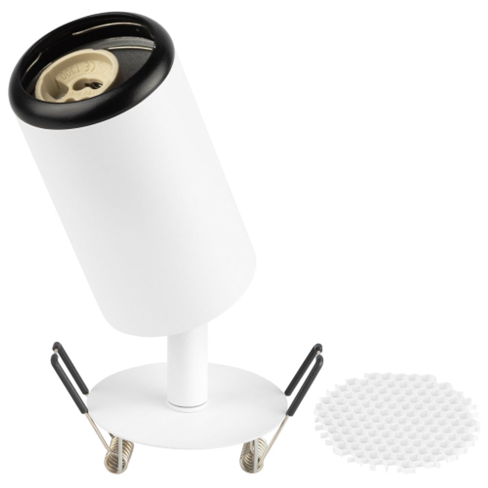 Светильник встраиваемый алюминиевый ЭРА KL106 WH/BK под лампу MR16 GU10 белый/черный матовый