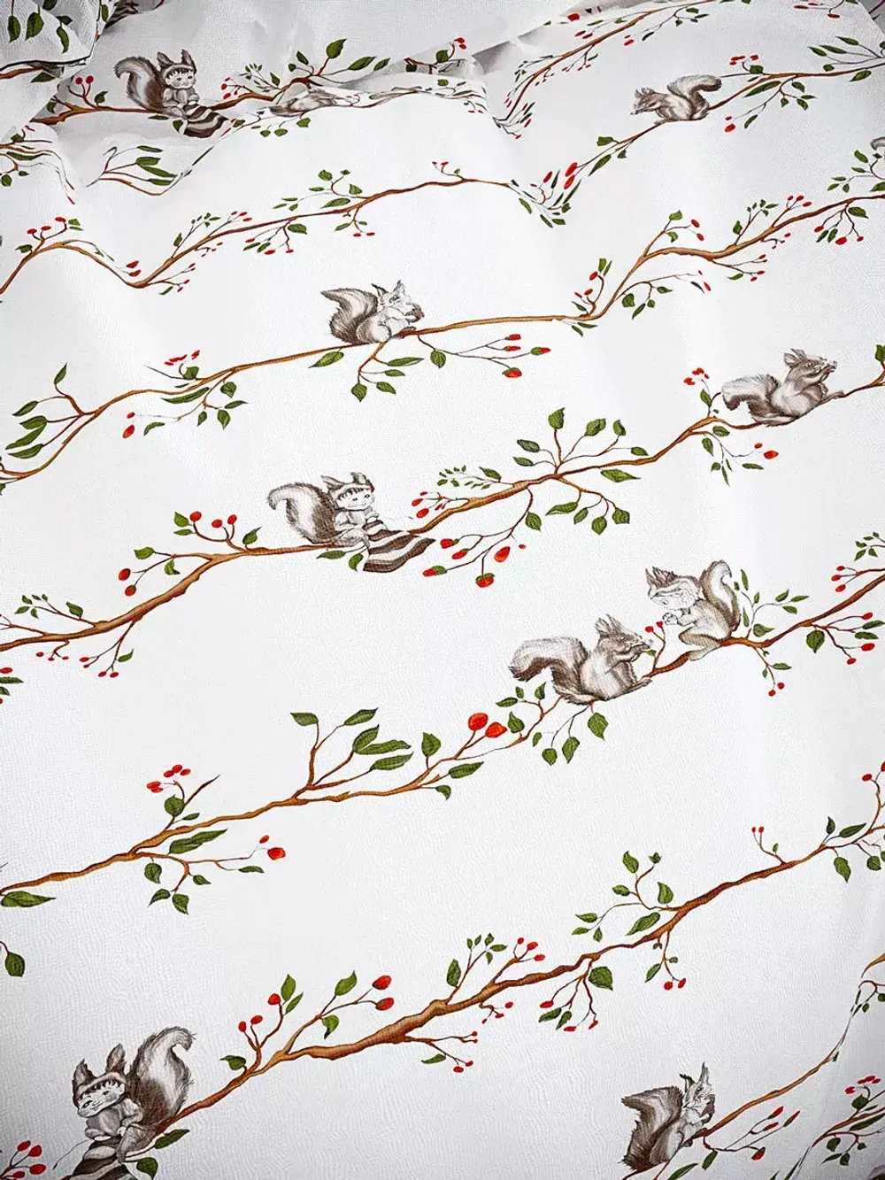 Наволочка комплект 2шт перкаль Сказка "Белки" 70x70 см на молнии