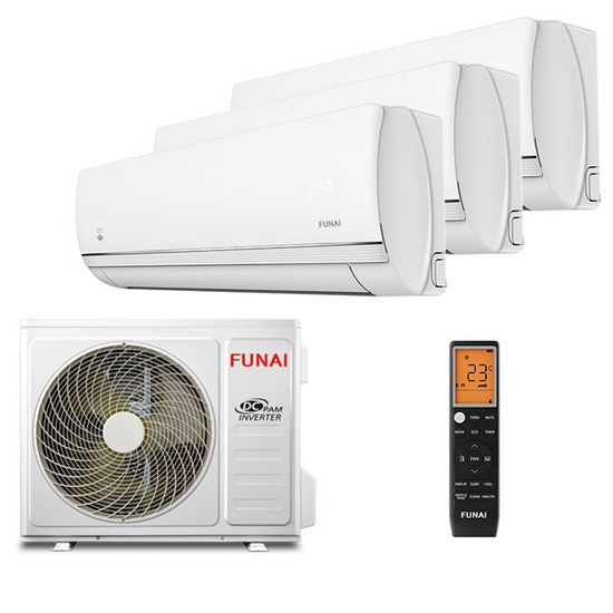 Мультисплит система на 3 комнаты Funai RAM-I-KD30HP.W02/S x 3 / RAM-I-3SKG80HP.02/U