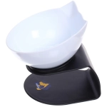 Миска пластиковая на подставке «МУРОЧКИН», цвет белый/черный, 13,5*13см /270мл