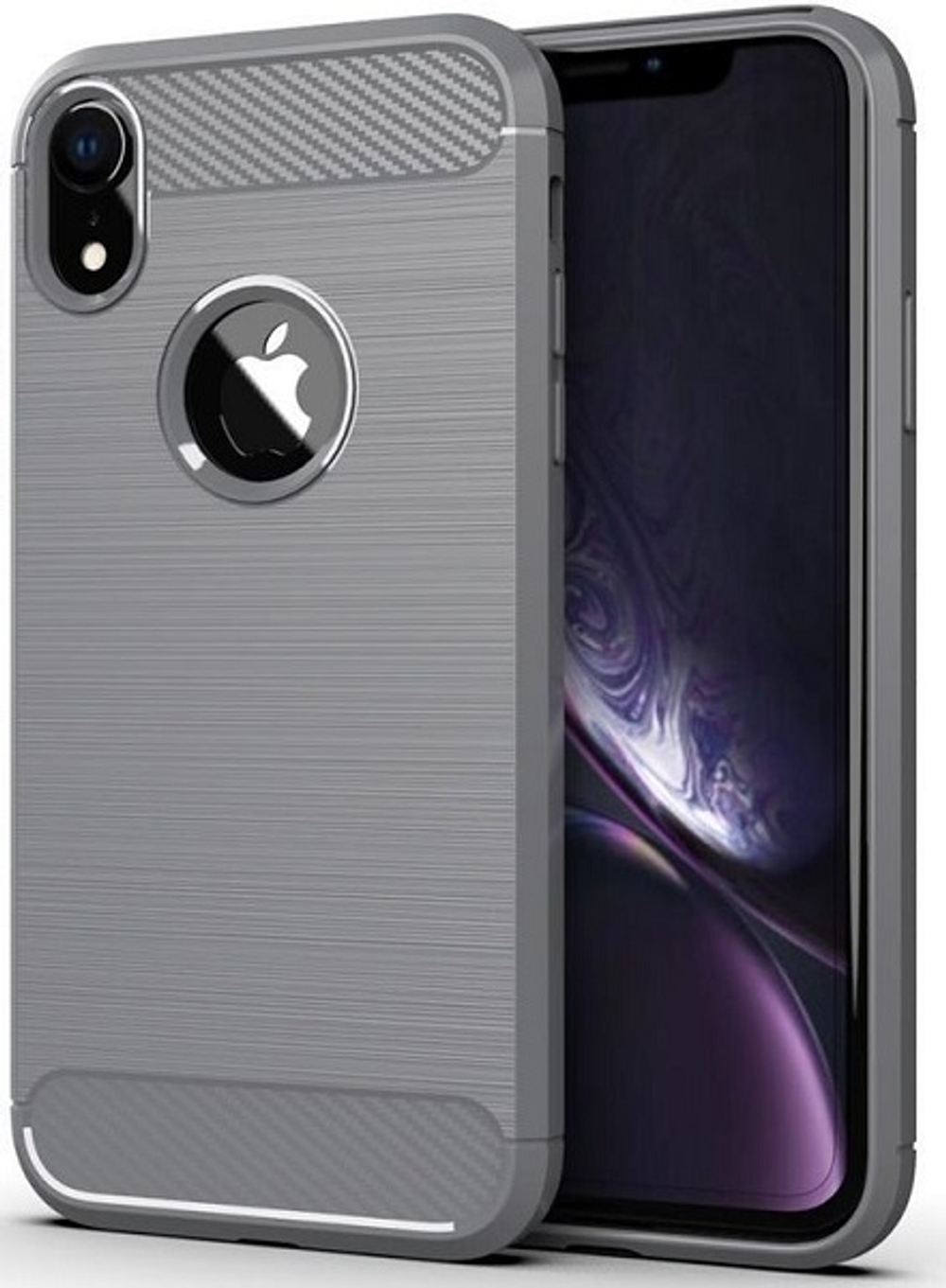 Чехол для iPhone XR цвет Gray (серый), серия Carbon от Caseport