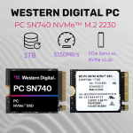 SSD-диск 1 ТБ SSD Western Digital SN740 2230 PCIe 4.0 NVME для Steam Deck, Asus rog Ally, Surface laptop