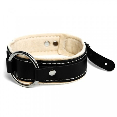 Ошейник с мягкой бежевой подкладкой Crazy Handmade