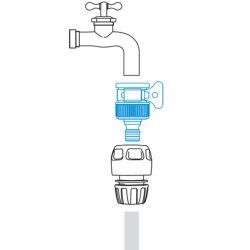 Адаптер GF GF80005446 на кран безрезьбовой с металлическим хомутом | Аксессуары для полива Green Apple