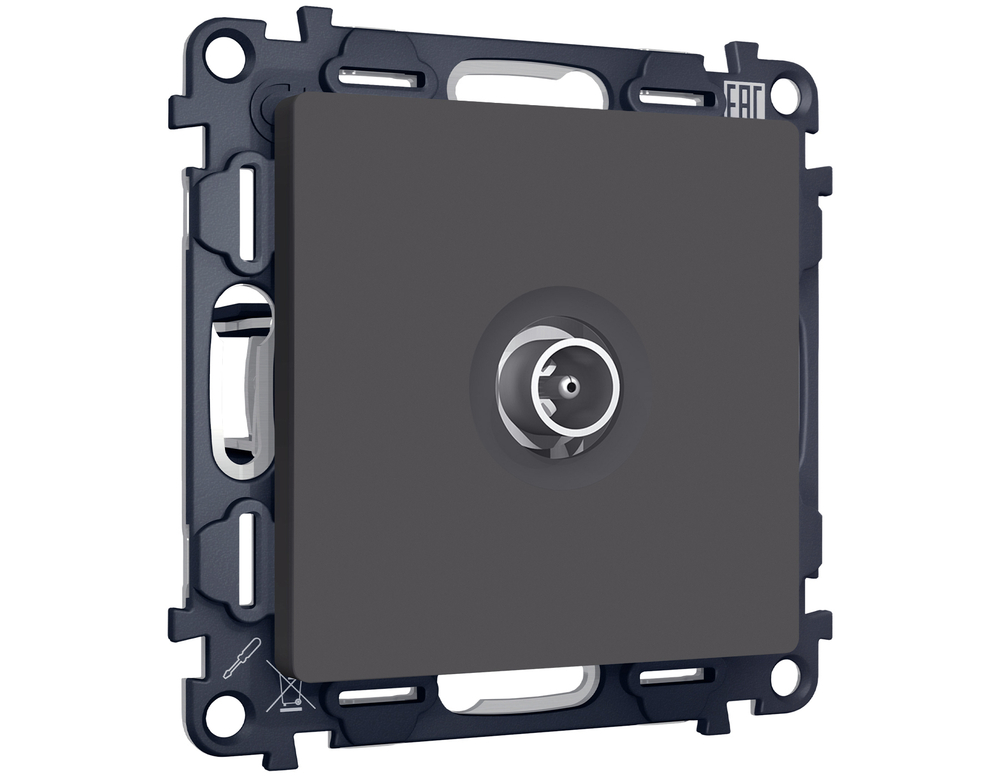 MA913010 Комплект механизма TV розетки оконечной ALFA Графит мягкое касание 50-870 MHz 1dB QUANT (AP9130, VM202)