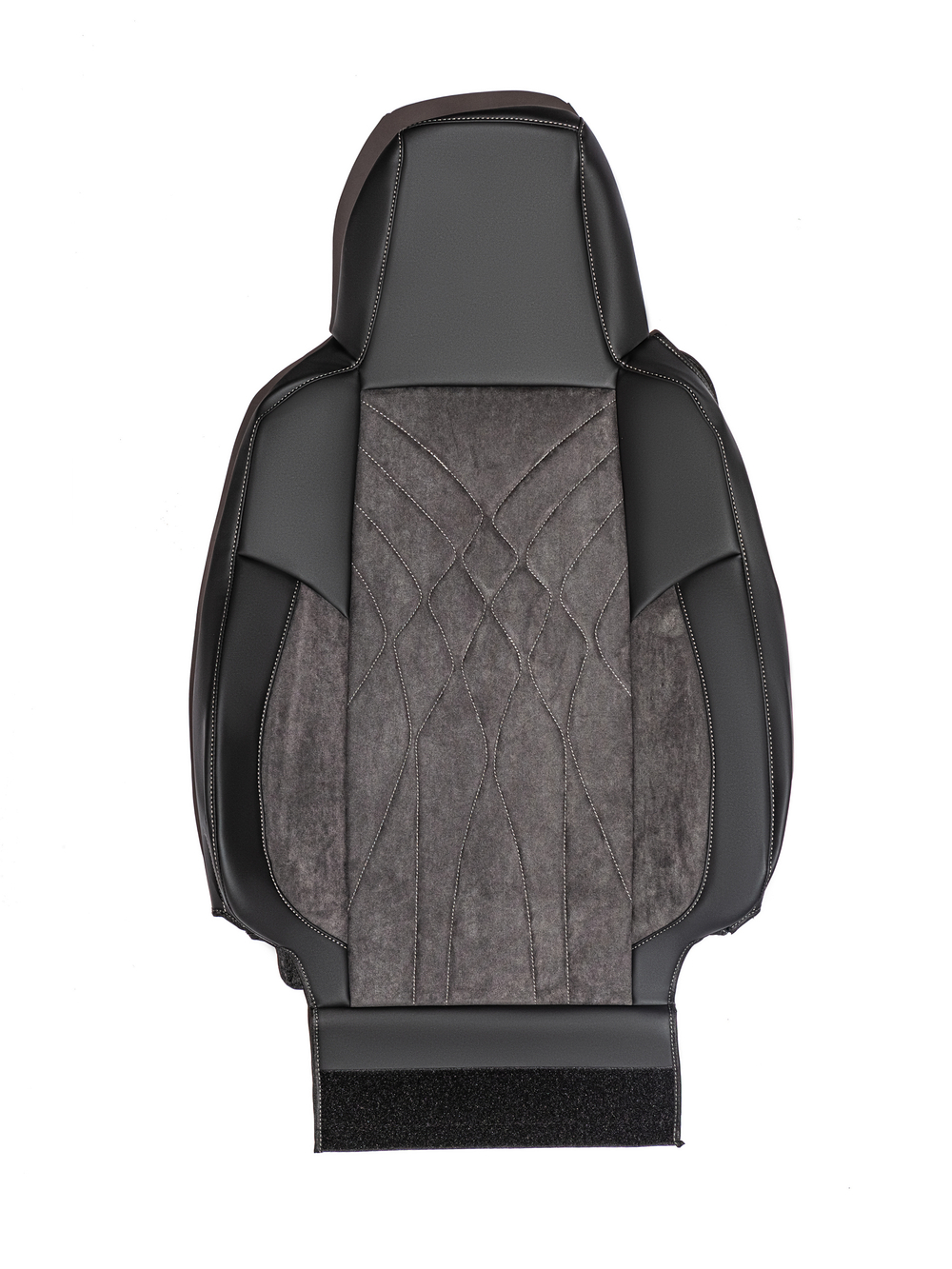 Чехлы Люкс Scania 6 серия высокое/низкое сиденье (экокожа, черный, серая вставка)