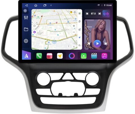 Магнитола для Jeep Grand Cherokee WK2 2013-2022 (ШГУ 8.4", рамка большая 9) - FarCar BX877 монитор 13" 2K QLED на Android 13, TS10, 6+128, CarPlay, 4G SIM-слот