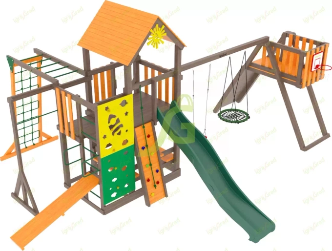 Детская площадка Спорт 5 с качелями гнездо 100 см