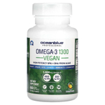 OceanBlue, Professional, веганская омега-3 1300, высокая эффективность, натуральный апельсин, 1300 мг, 60 веганских капсул (650 мг в каждой капсуле)