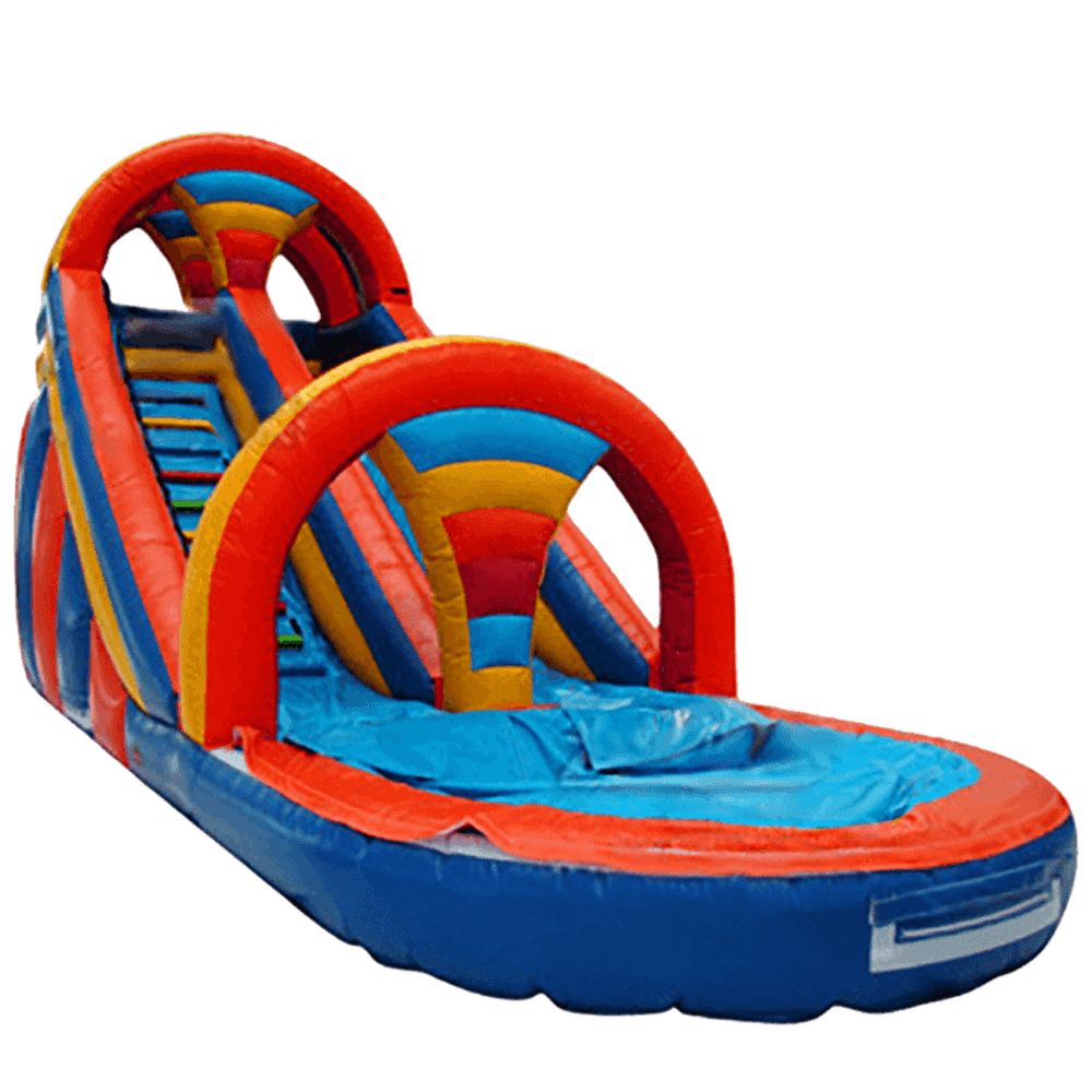 Надувная водная горка с бассейном «Радуга», 9,7*3,4*5,4 м