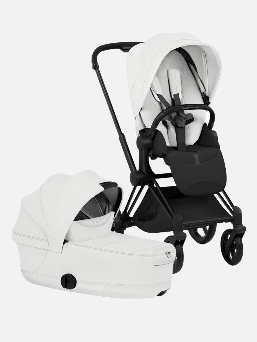 Cybex Priam 5 Style, в цвете Off White (шасси Matt Black) + автокресло Cybex Cloud T Plus