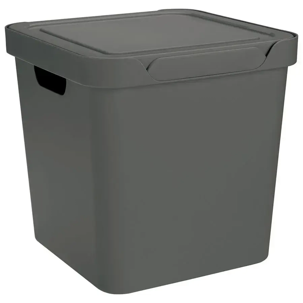 ЯЩИК С КРЫШКОЙ УНИВЕРСАЛЬНЫЙ LUXE, 286х286 ММ, 18Л (Серый)