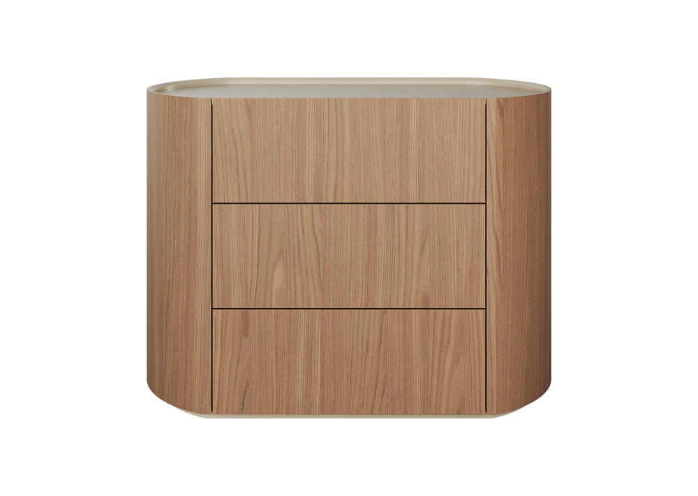 Комод Lagom 3 ящика ширина 100 см (натуральный дуб, молочный)