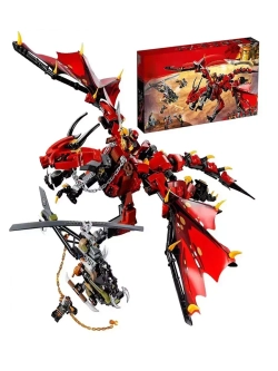 Конструктор Ниндзя Могучий Красный дракон 940 деталей 60098
