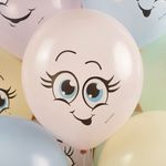 Шар (12''/30 см) Веселые смайлы, Ассорти, макарунс, 1 ст, 25 шт.