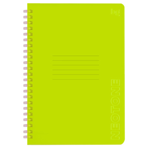 Тетрадь 48л., А5, клетка на силиконовом гребне, BG "Neon. Yellow", пластиковая обложка