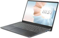 Ноутбук MSI Modern 14 B11SBU-613RU  Intel Core i5 1155G7, 2.5 GHz - 4.5 GHz, 16384 Mb, 14; Full HD 1920x1080, 512 Gb SSD, DVD нет, nVidia GeForce MX450 2048 Mb, Windows 10 Home, серый 9S7-14D224-613