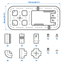 IKEA RÄVUNGE  (ИКЕА РÄВУНГЕ)  -  Автомобильный трек, 23 детали