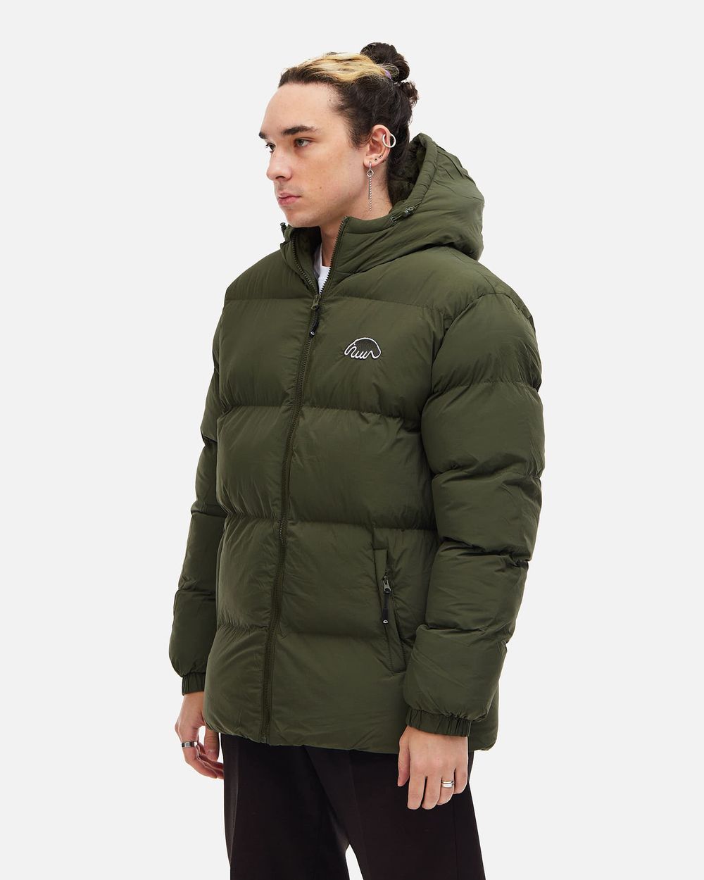 Пуховик Anteater AW25 Downjacket Hooded Crispy темно-зеленый