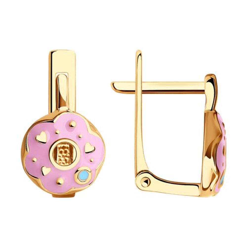 Серьги из золота с эмалью