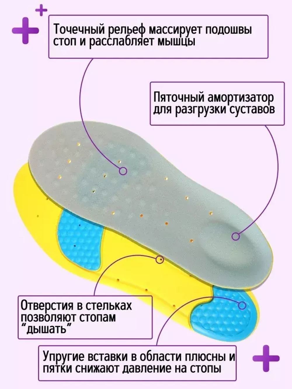 Полиуретановые стельки с пяточным амортизатором