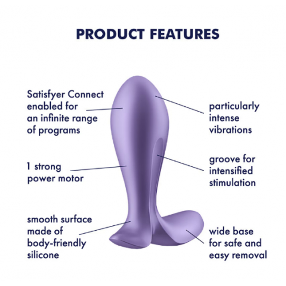 Анальный виброплаг Satisfyer Intensity Plug фиолетовый (Connect App)