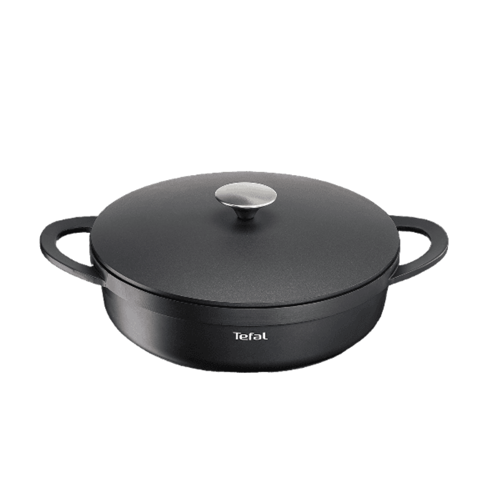 Сотейник с крышкой из алюминия и с силиконовыми ручками Tefal Pro Cook 28 см E2187275