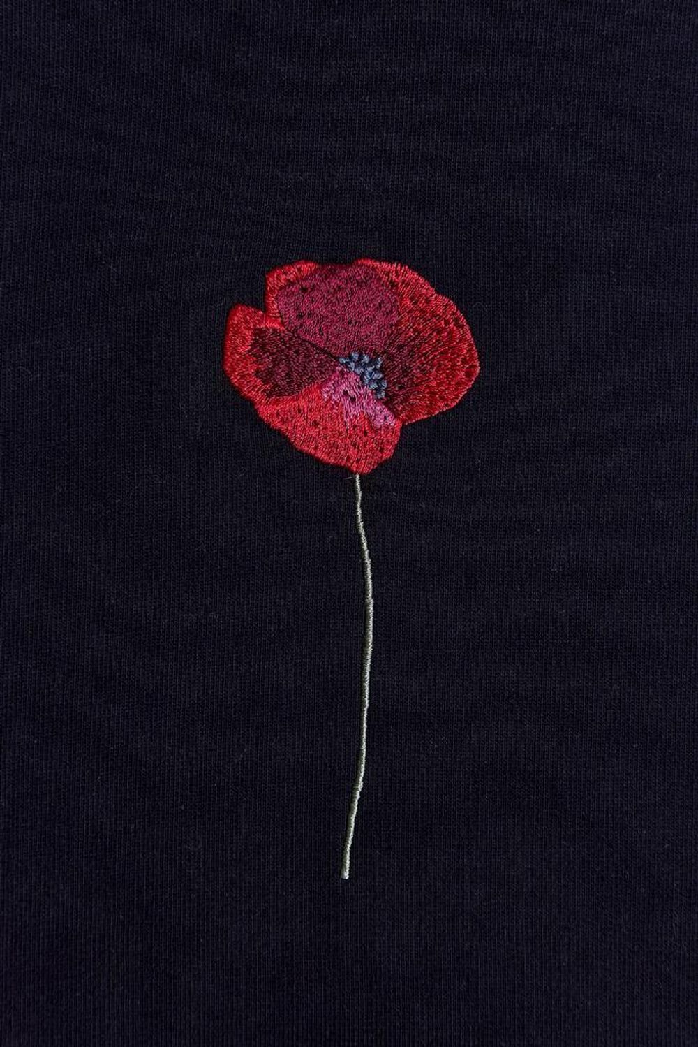 Худи Гербарий Мак Warm со шнурком в поясе черный