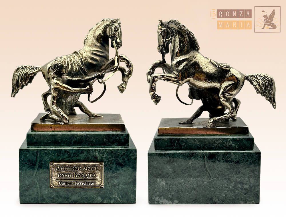 статуэтка Аничков мост на змеевике, кони Клодта (вариант 3)