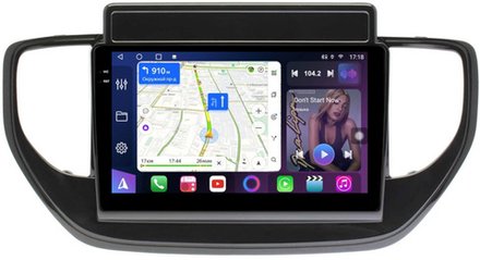 Магнитола для Hyundai Solaris 2 2020-2022 (штатная навигация) - FarCar 2003M монитор 9.5" QLED на Android 14, TS18, CarPlay, 4G SIM-слот