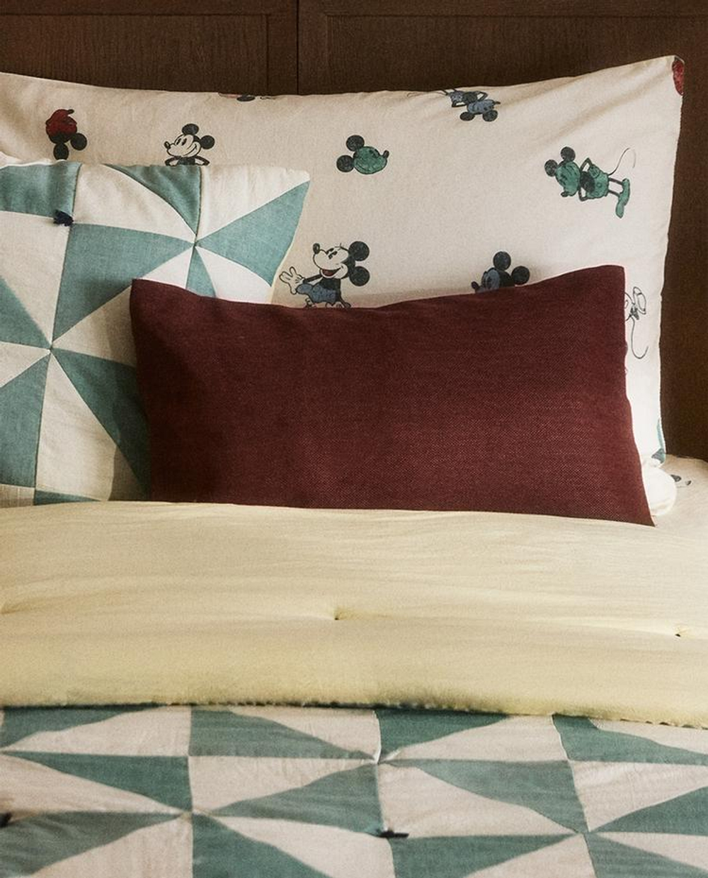 ZARA HOME ДЕТСКОЕ ОДЕЯЛО В СТИЛЕ ПЭЧВОК, ЗЕЛЕНЫЙ