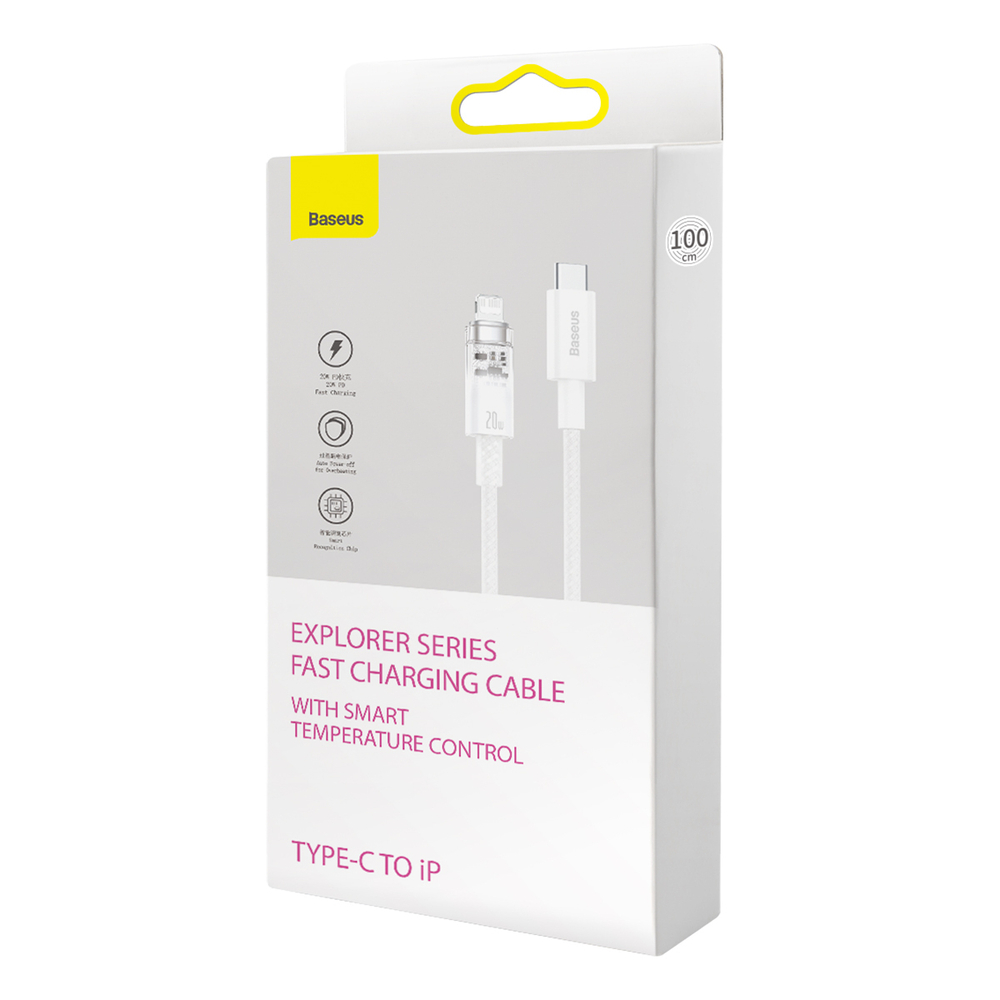 USB-C - Lightning Кабель Baseus Explorer STC Charging+Data 20W 2m - White