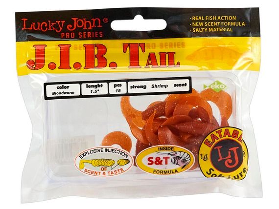 Твистеры съедобные LJ Pro Series J.I.B TAIL 1.5in (3,8 см), цв. PA39, 15 шт.